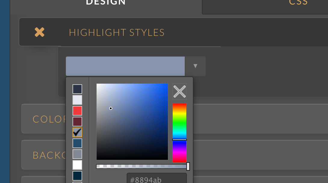 Is there a way to remove or change the highlight color on the form?
